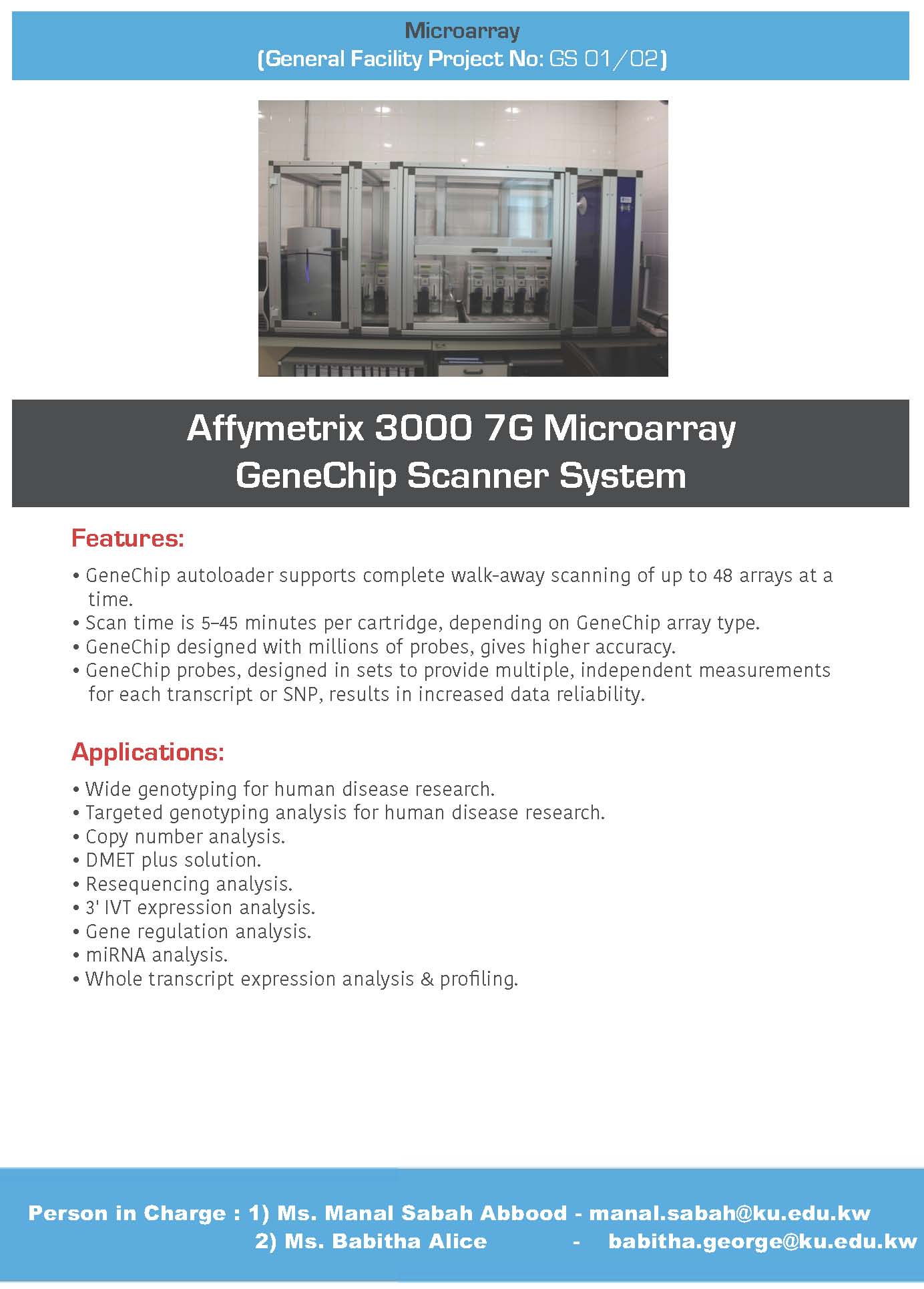 RSPU  Microarray GeneChip Scanner System